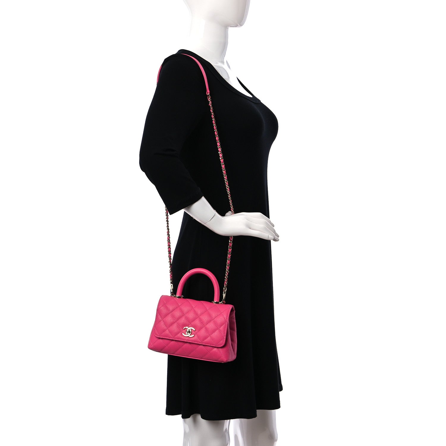 Chanel Caviar Quilted Extra Mini Coco Handle Flap Rose 2 of 10