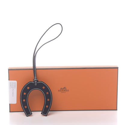 Hermes Veau Box Paddock Horseshoe Bag Charm Black 4 of 4