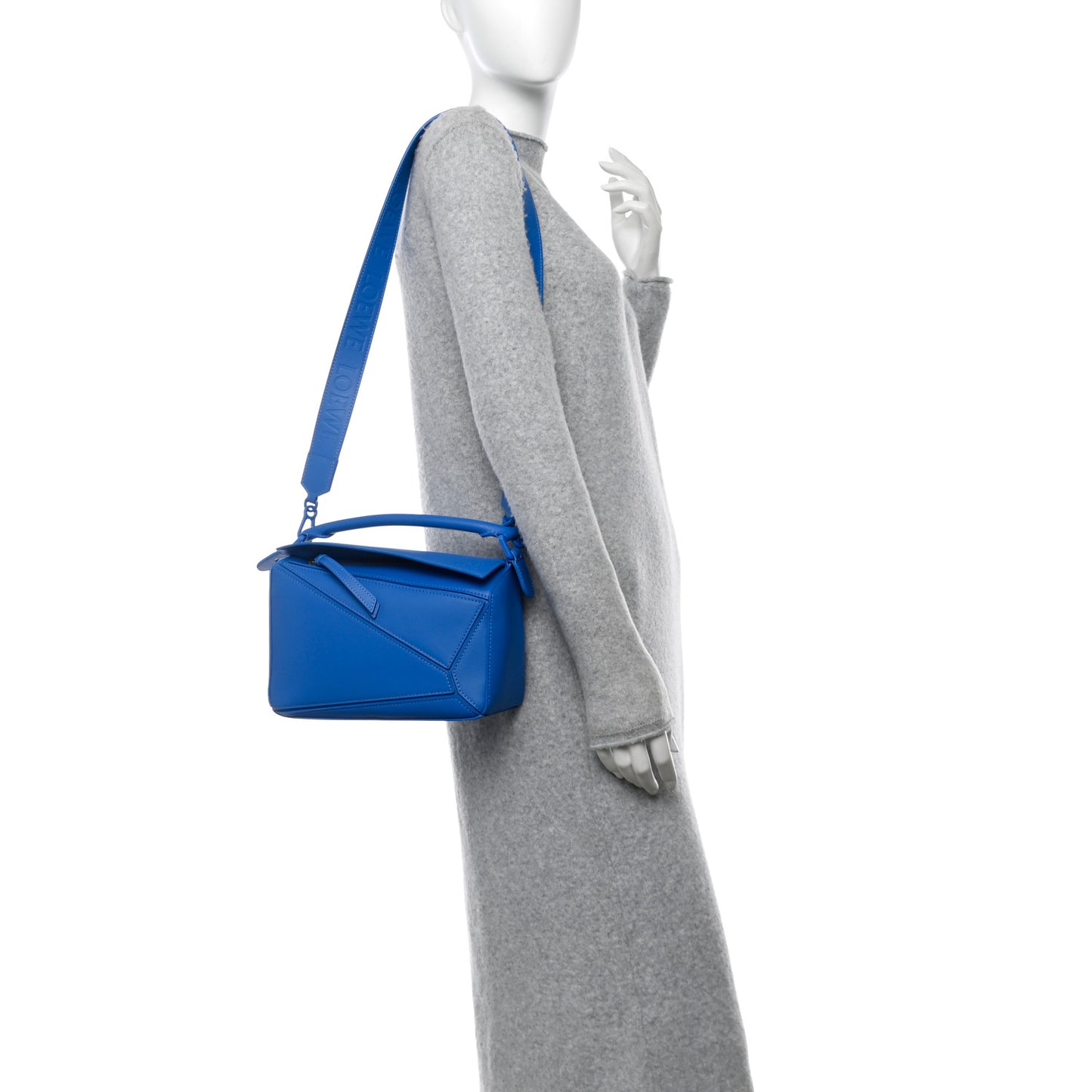 Satin Calfskin Small Puzzle Bag Scuba Blue