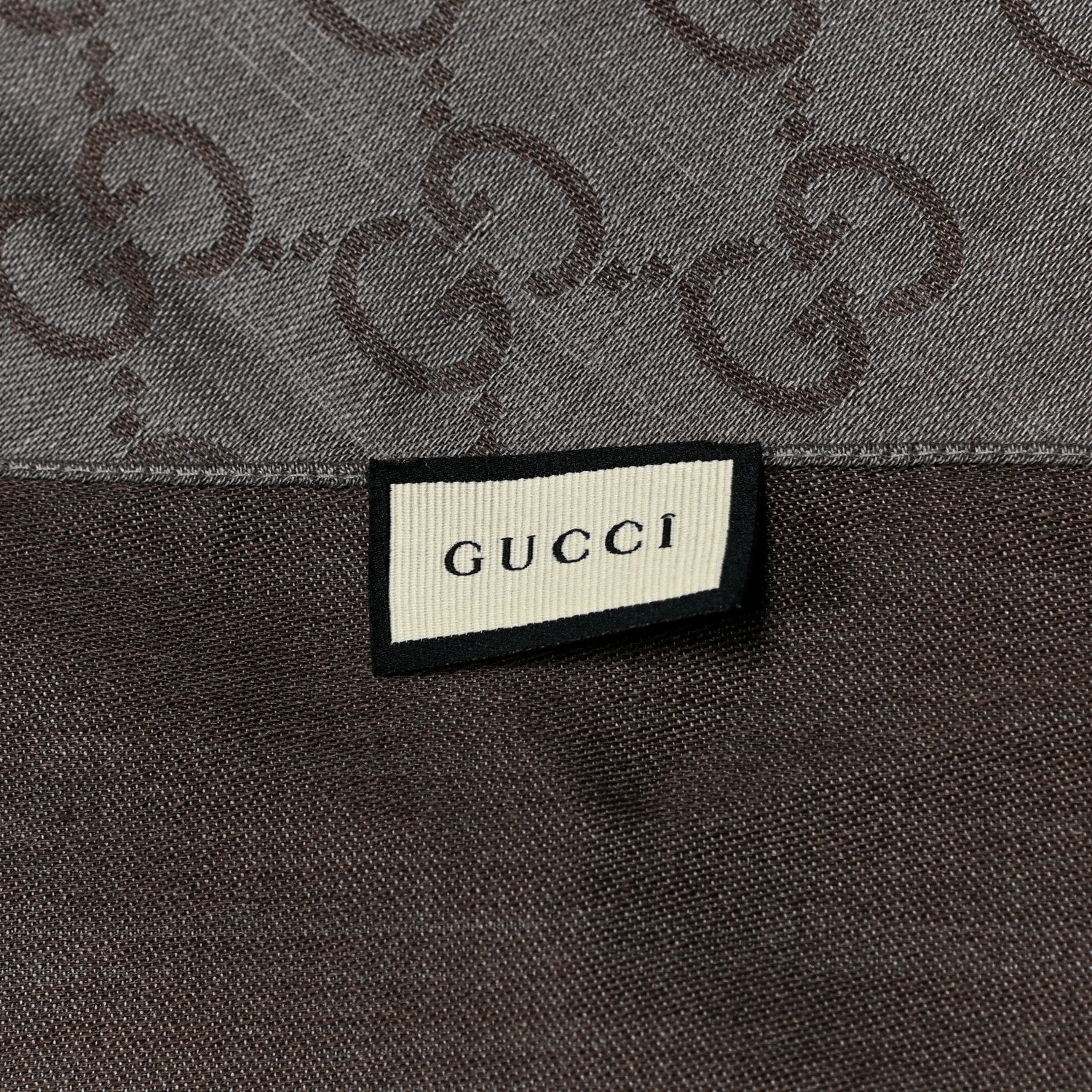 Gucci Wool Silk GG Monogram GGNat Scarf Anthracite 3 of 4