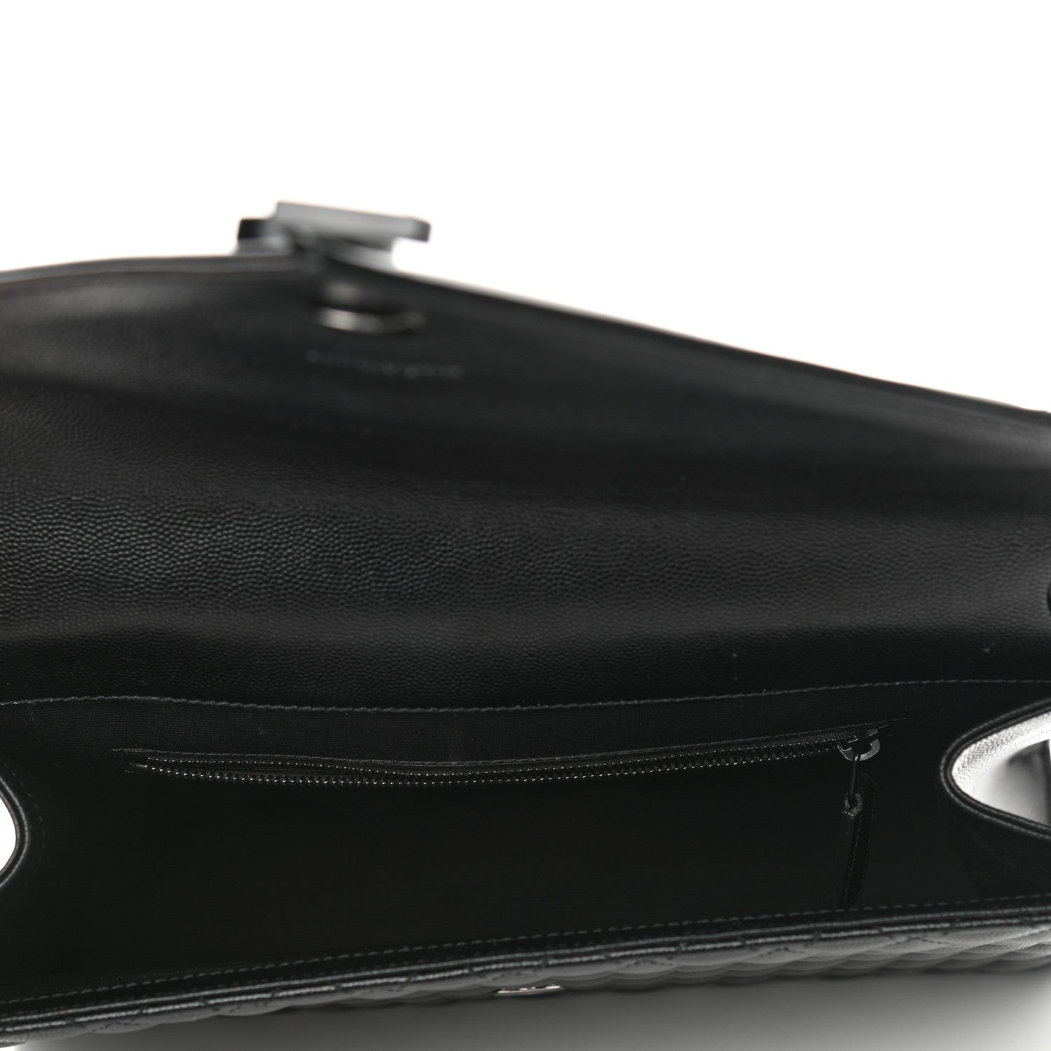 Saint Laurent Grain De Poudre Textured Mixed Matelasse Large Triquilt Monogram Monochrome Satchel Black 5 of 9