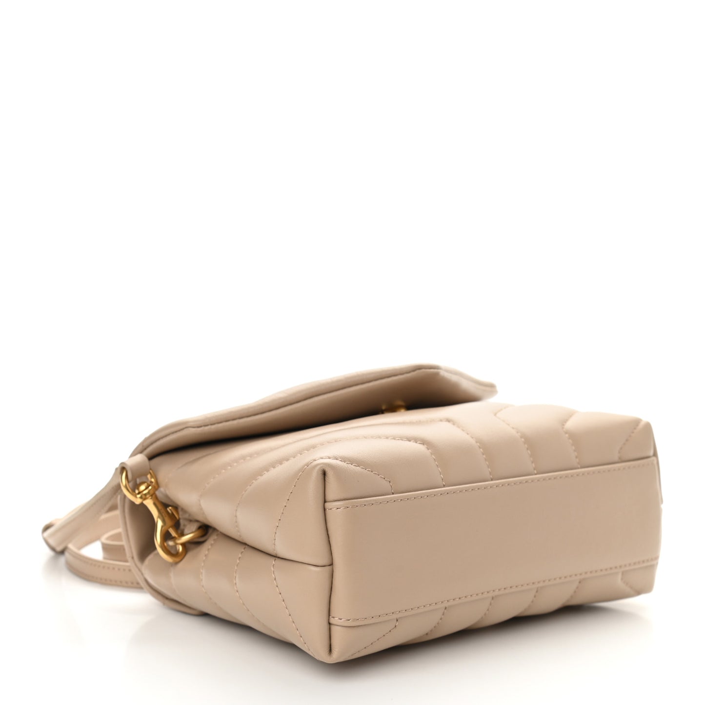 Calfskin Y Quilted Monogram Toy Loulou Crossbody Bag Dark Beige