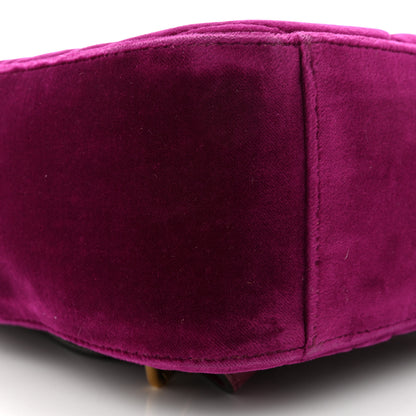 Gucci Velvet Matelasse GG Marmont Dome Backpack Fuchsia Violet Cyclamen 10 of 13