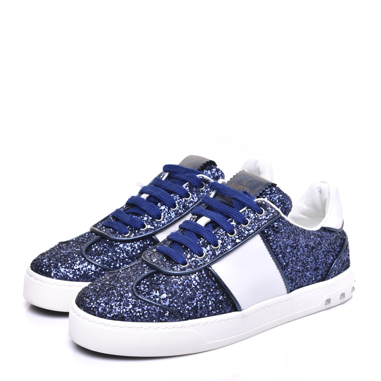 Calfskin Glitter Flycrew Sneakers 36 Blue