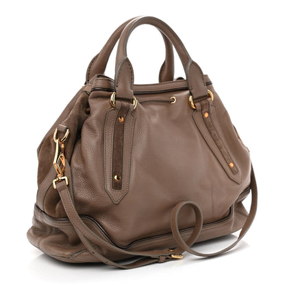 Burberry Calfskin Suede Earlsburn Mixed Media Tote Mole Grey 3 of 14