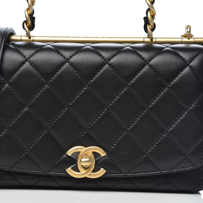 Chanel Lambskin Quilted La Parisienne Top Handle Flap Black 11 of 12