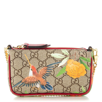 Gucci GG Supreme Monogram Tian Mini Chain Bag Beige Multicolor Red 1 of 7