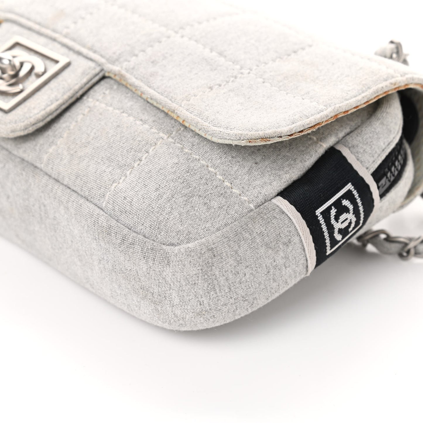 Jersey Quilted Rectangular Flap Light Grey