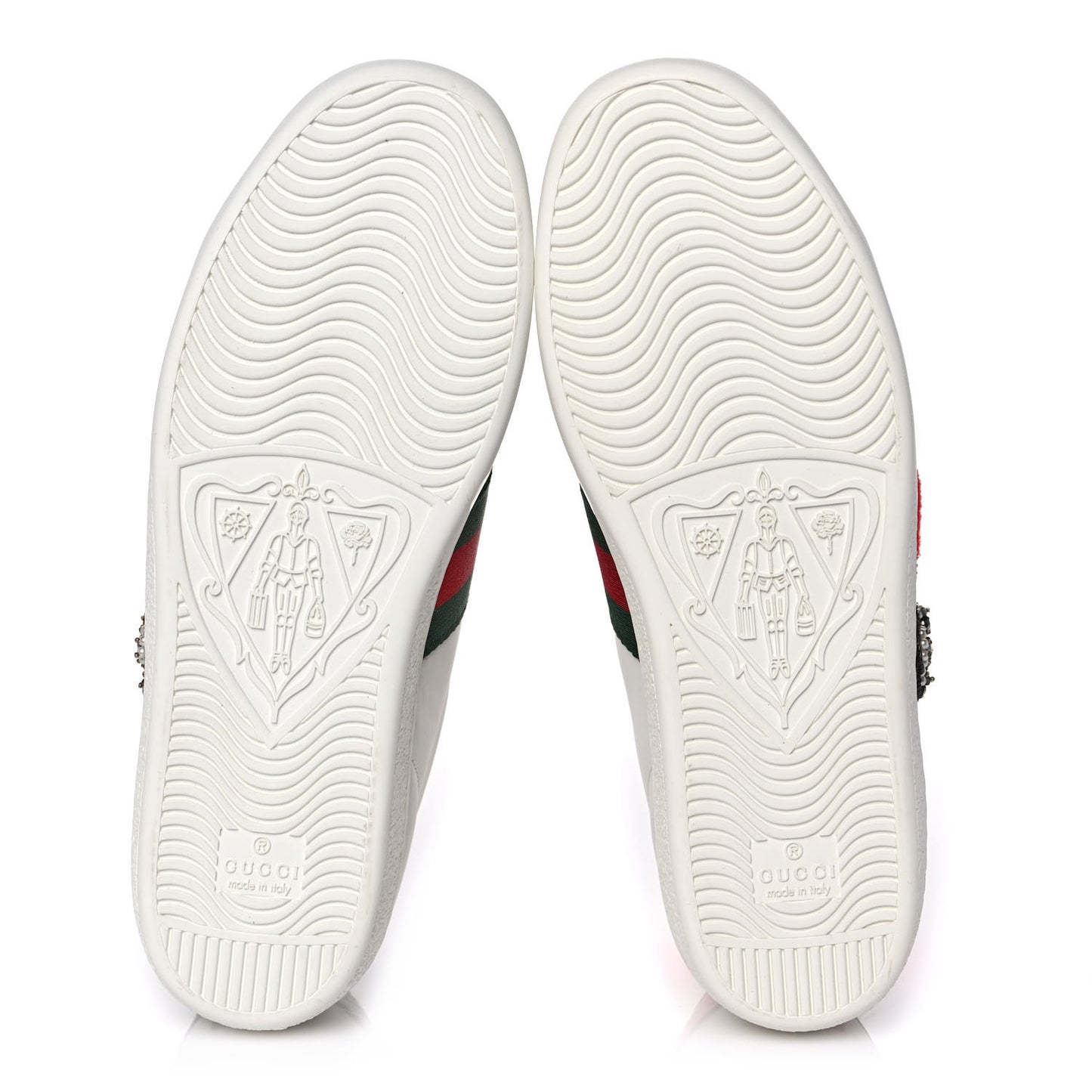 Calfskin Ayers Web Pierced Heart Embroidered New Ace Sneakers 37 White