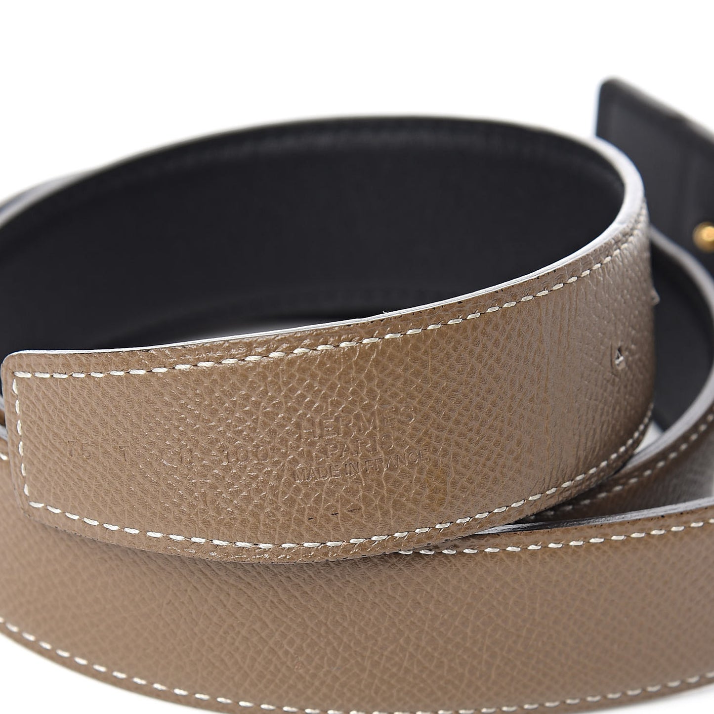 Swift Epsom 32mm H Belt 75 Black Etoupe