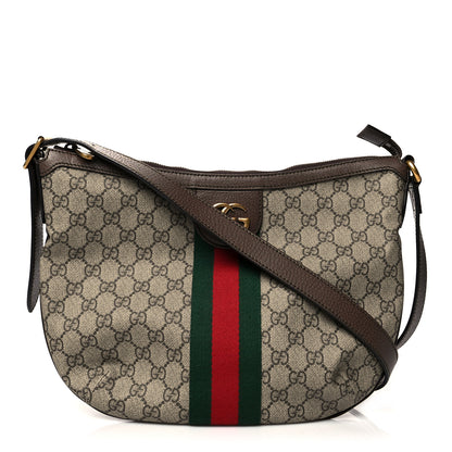 Gucci GG Supreme Monogram Web Small Ophidia Half Moon Hobo Brown 1 of 11