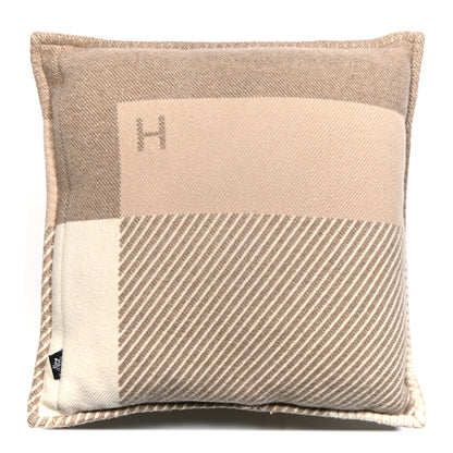 Hermes Wool Cashmere H Riviera Pillow Seigle 2 of 4