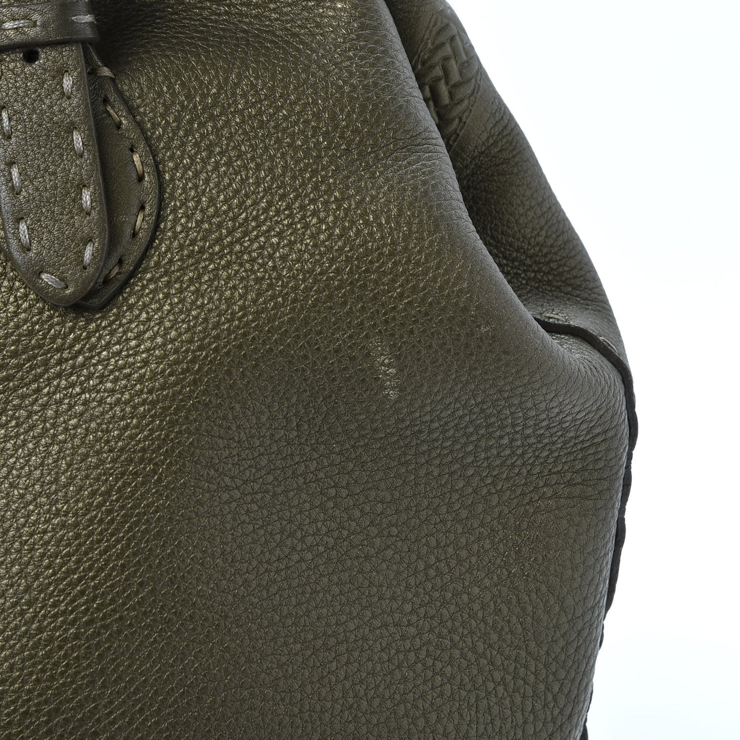 Calfskin Romano Selleria Large Villa Borghese Tote Green