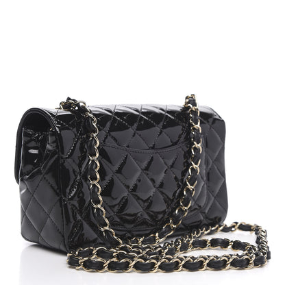 Chanel Patent Calfskin Quilted Mini Rectangular Flap Black 3 of 11