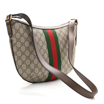 Gucci GG Supreme Monogram Web Small Ophidia Half Moon Hobo Brown 3 of 10