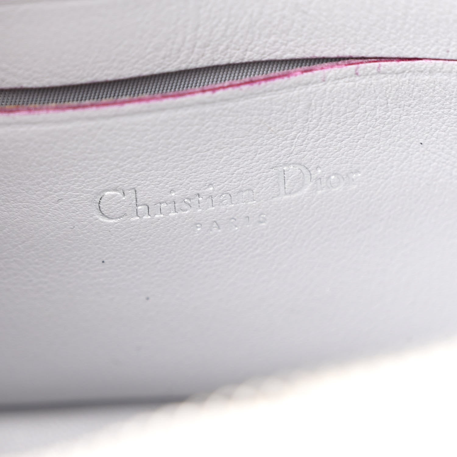 Christian Dior Calfskin Chain Wallet Grey Off White 7 of 13