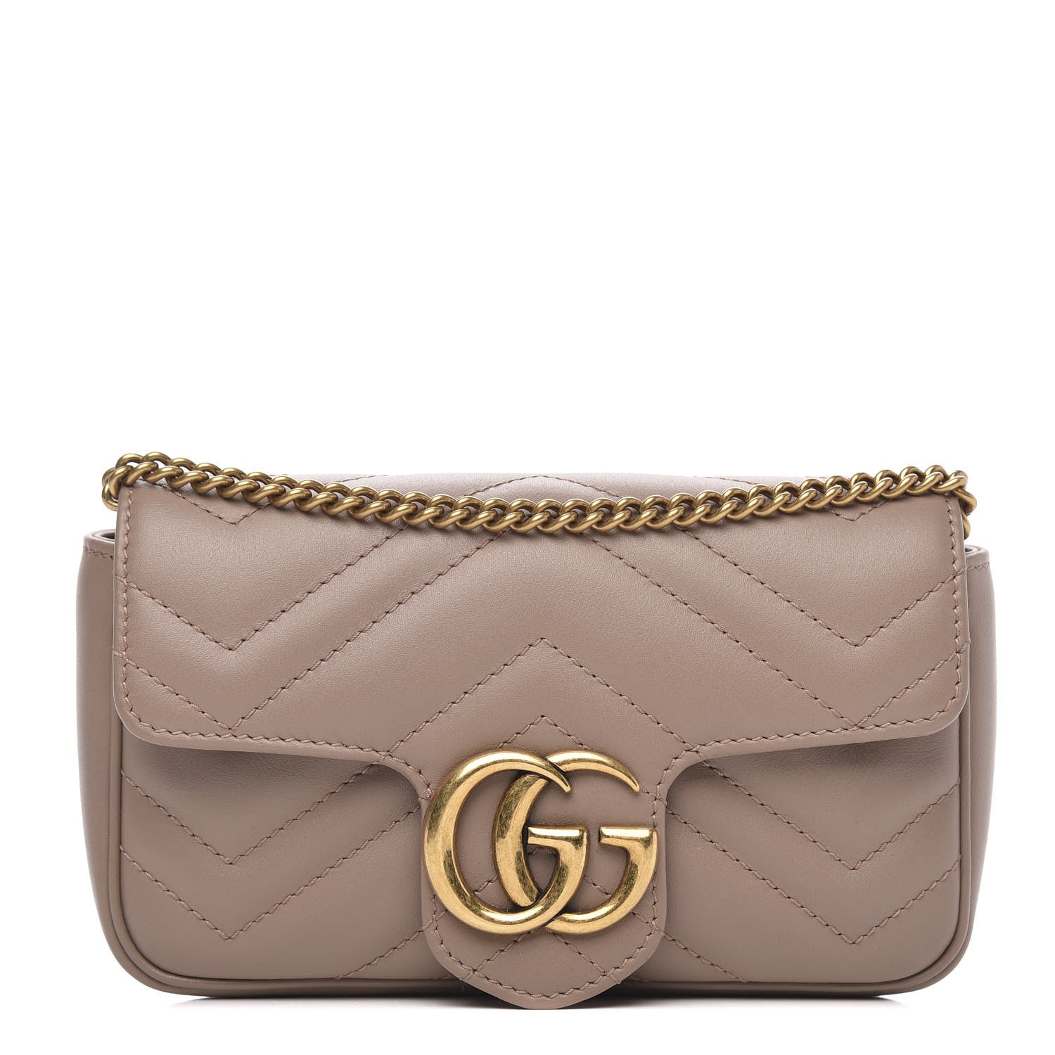 Gucci Calfskin Matelasse Super Mini GG Marmont Shoulder Bag Porcelain Rose 1 of 10