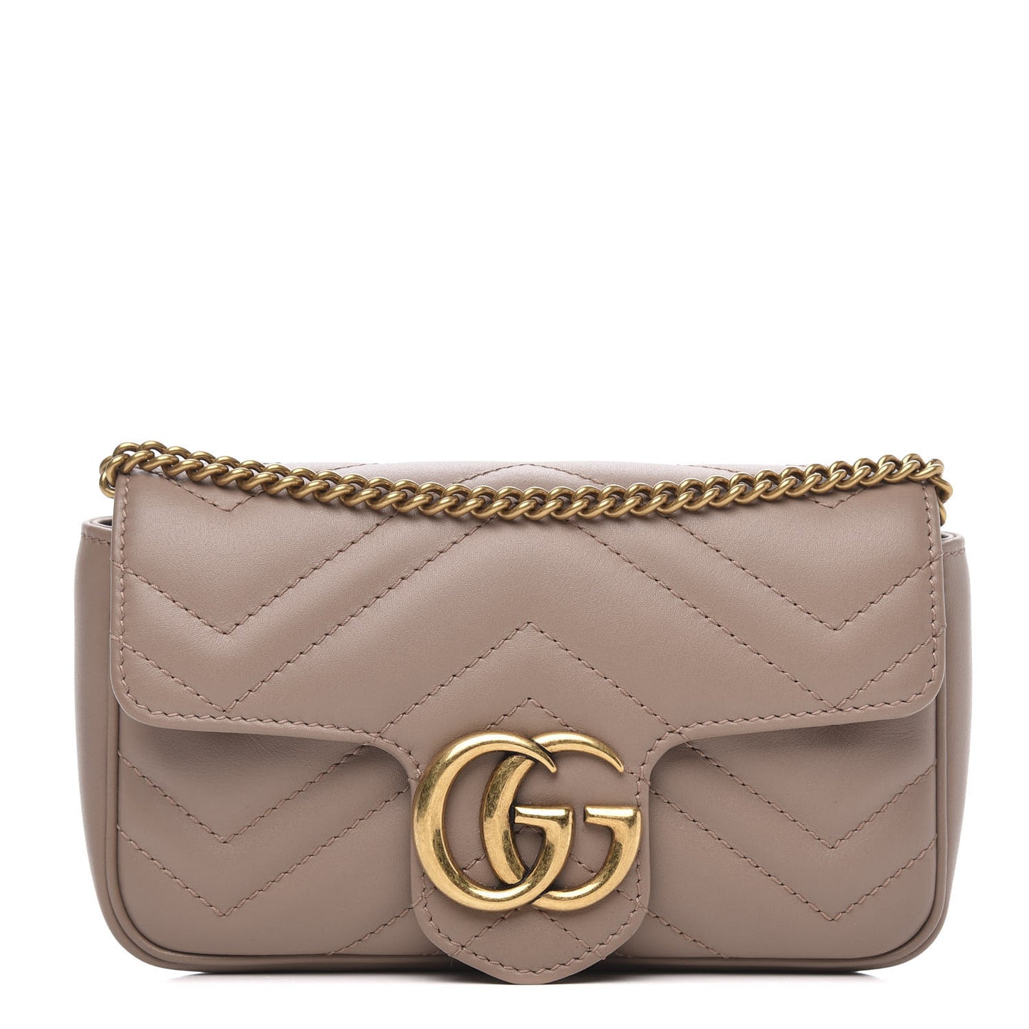 Calfskin Matelasse Super Mini GG Marmont Shoulder Bag Porcelain Rose