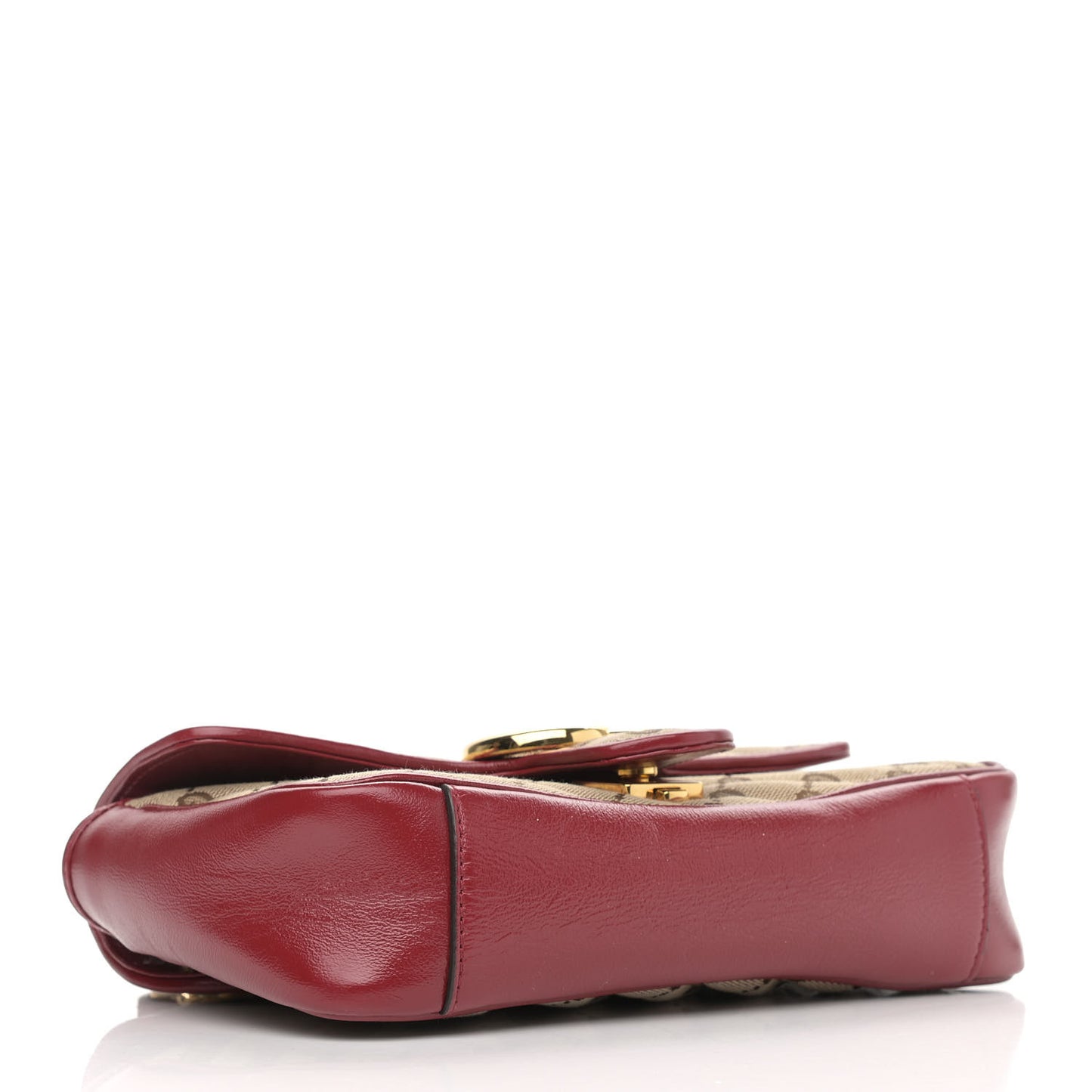 Monogram Azalea Calfskin Matelasse Diagonal Mini GG Marmont Shoulder Bag Beige Ebony New Cherry Red