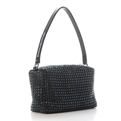Alexander Wang Mesh Crystal Rhinestone Mini Heiress Pouch Navy 2 of 7