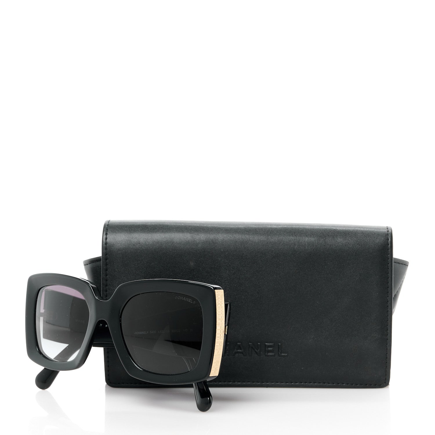 Chanel Acetate Rectangle Sunglasses 5435 Black 8 of 8