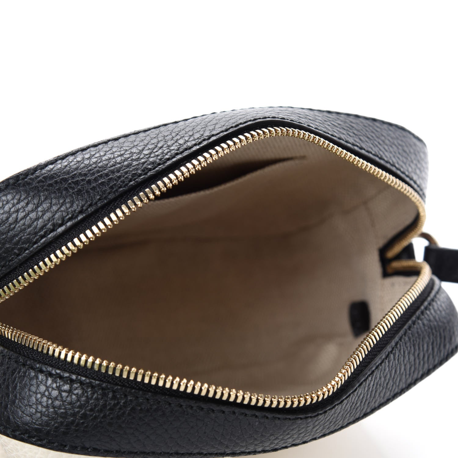 Gucci Dollar Calfskin Bi-Color Small Soho Disco Bag Mystic White Black 5 of 10