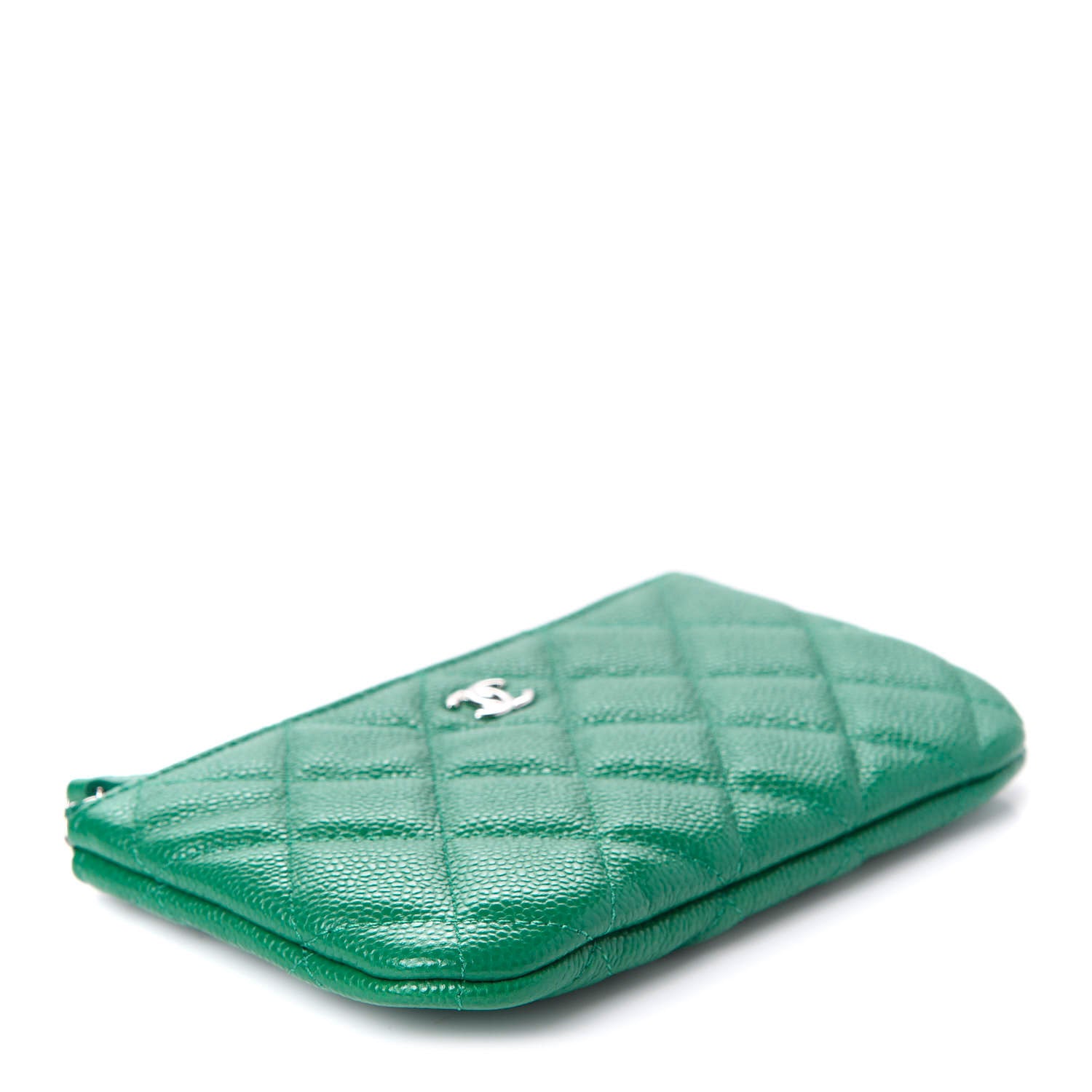 Chanel Caviar Quilted Small Cosmetic Case Green 4 of 8