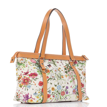 Gucci Canvas Floral Flora Medium Abbey Tote Yellow 3 of 16