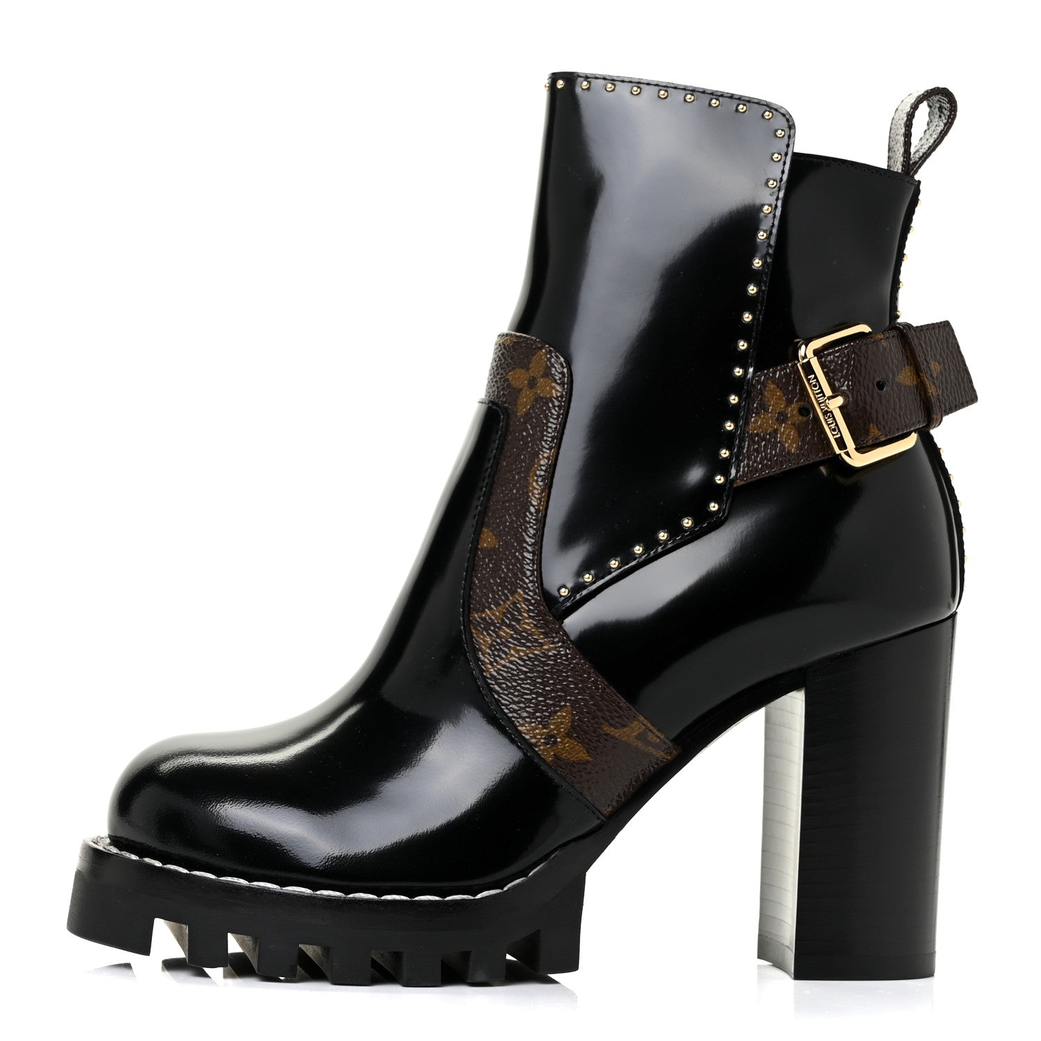 Louis Vuitton Glazed Calfskin Monogram Star Trail Ankle Boots 35 Black 1 of 9