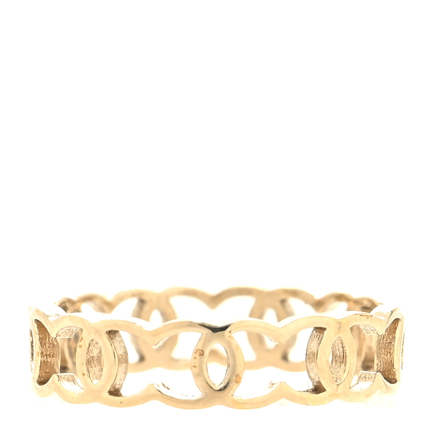 Chanel Metal CC Ring 54 6.75 Gold 3 of 4