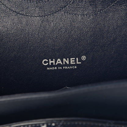 Chanel Patent Quilted Maxi Double Flap Navy Blue 6 of 11