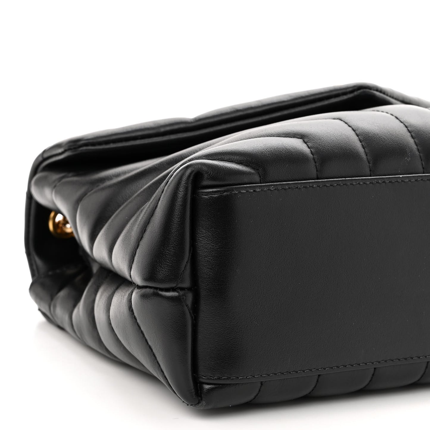 Calfskin Y Quilted Monogram Small Loulou Chain Satchel Black