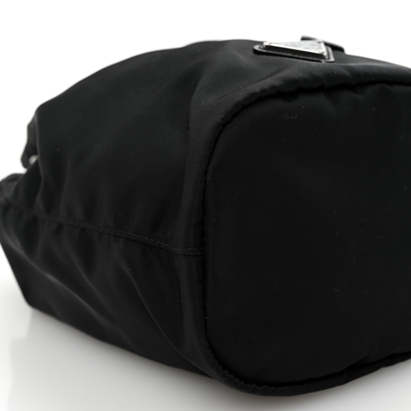 Re-Nylon Saffiano Bucket Wristlet Black