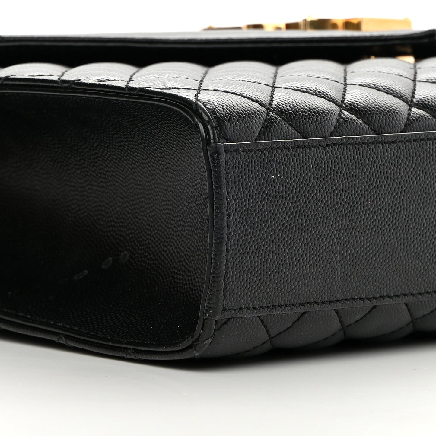 Grain De Poudre Textured Mixed Matelasse Large Triquilt Monogram Satchel Black