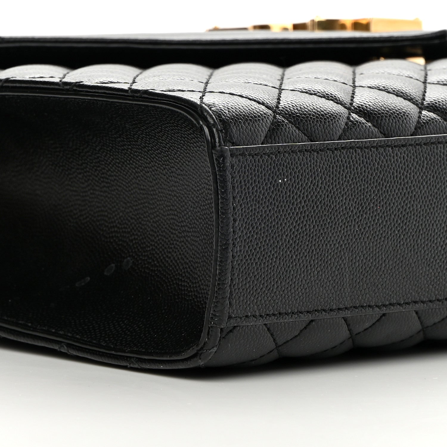 Saint Laurent Grain De Poudre Textured Mixed Matelasse Large Triquilt Monogram Satchel Black 9 of 12