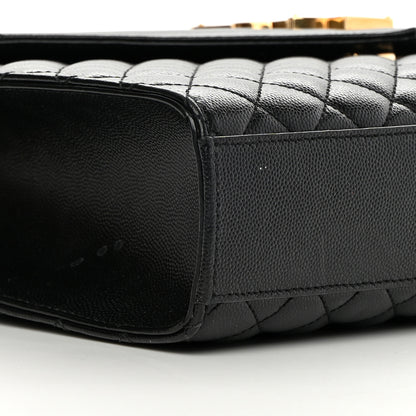 Saint Laurent Grain De Poudre Textured Mixed Matelasse Large Triquilt Monogram Satchel Black 9 of 12