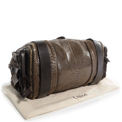 Chloe Python Silverado Shoulder Bag Dark Brown 5 of 11