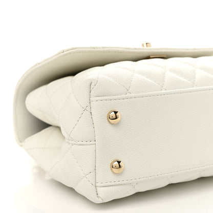 Chanel Caviar Quilted Mini Coco Handle Flap White 9 of 10
