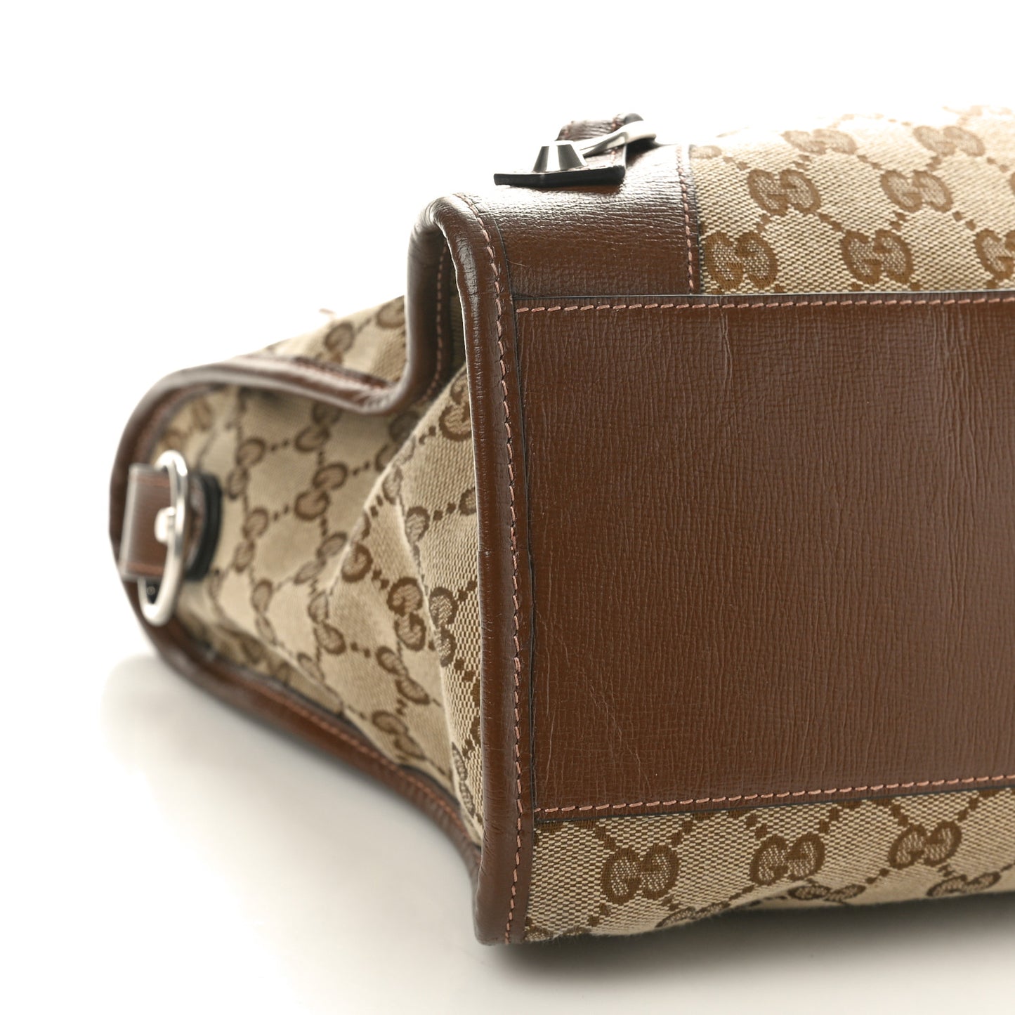 X GUCCI GG Monogram Azalea Calfskin Neo Classic Silver Hardware Medium City Beige Ebony Brown Sugar