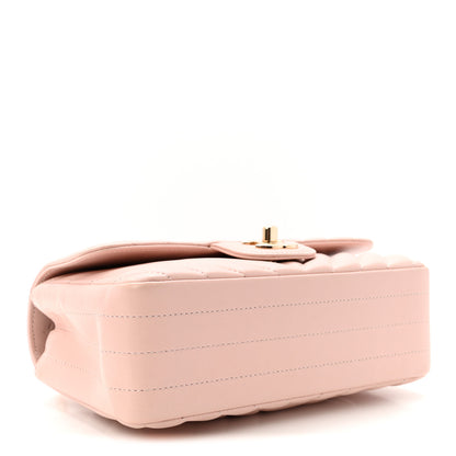 Chanel Calfskin Chevron Quilted Mini Rectangular Flap Light Pink 4 of 10