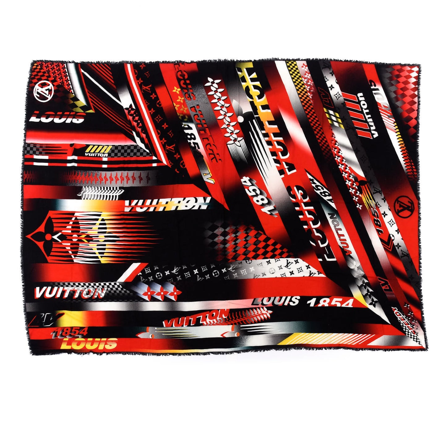 Wool Monogram Speedy Race Stole Red