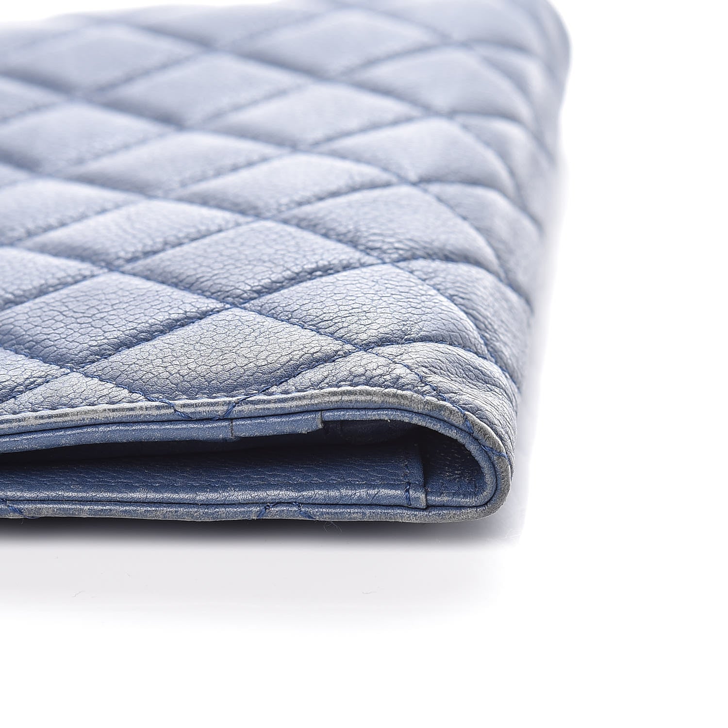 Chanel Caviar Quilted Yen Wallet Blue 6 of 10