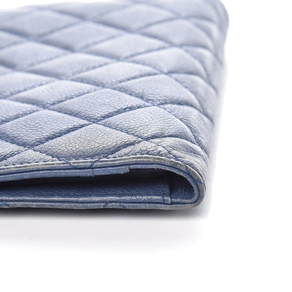 Chanel Caviar Quilted Yen Wallet Blue 6 of 10