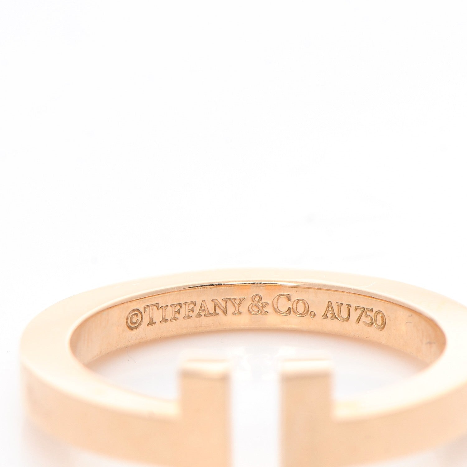 Tiffany 18K Rose Gold T Square Ring 8.25 3 of 4