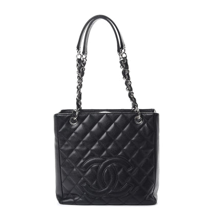 Chanel Caviar Quilted Petit Shopping Tote PST Black 1 of 7