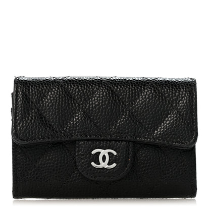 Chanel Caviar Quilted Flap Card Holder Wallet Black 1 of 9