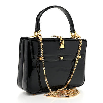Gucci Mousse Top Patent Mini Sylvie 1969 Top Handle Bag Black 3 of 10