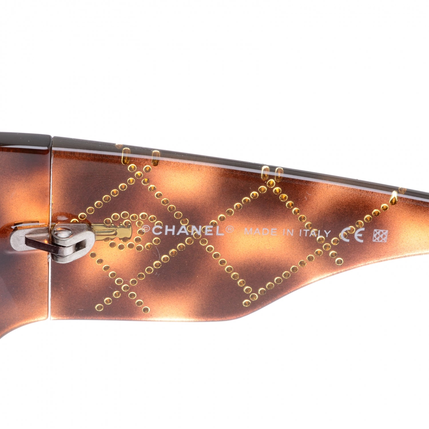 Chanel Tortoise Shell Crystal CC Logo Sunglasses 5080 B 5 of 5
