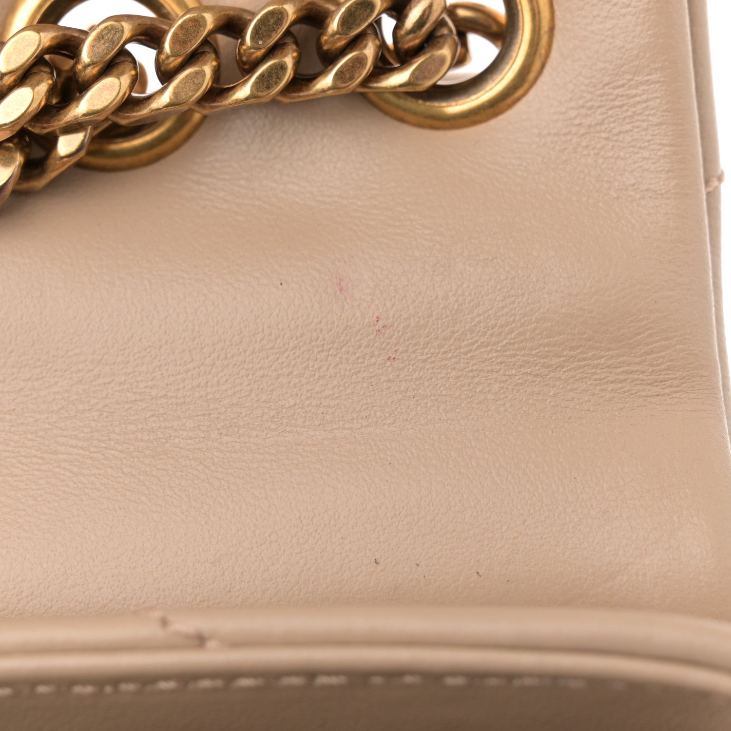 Saint Laurent Calfskin Y Quilted Monogram Small Loulou Chain Satchel Dark Beige 12 of 15