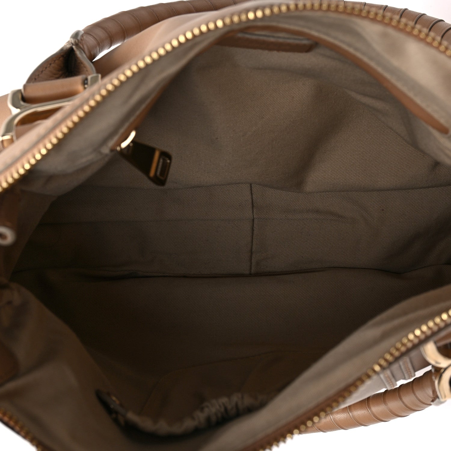 Chloe Smooth Calfskin Medium Marcie Metal Bar Trim Satchel Beige 5 of 8